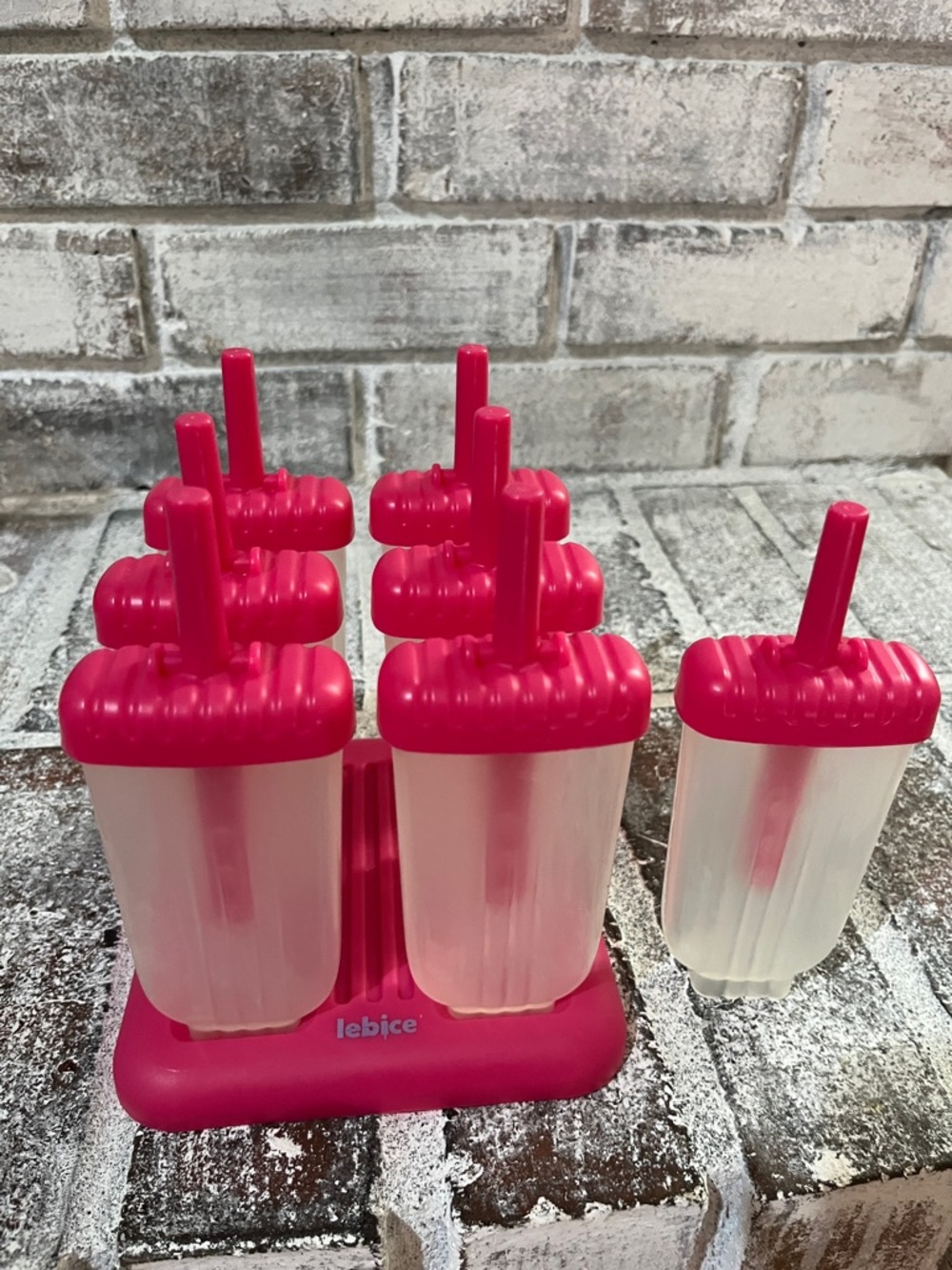 Pink Ice Pop Maker Set - 6 Reusable Popsicle Molds
